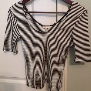 Black and White Striped Crop Top